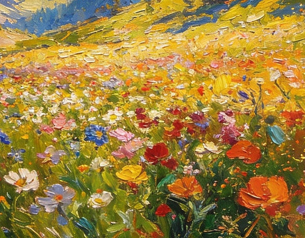 Valley in Full Spring Bloom, Hand Painted Canvas Art, Small Landscape Paintings, Original Oil Paintings, Small Paintings on Canvas, Small Paintings on Canvas-ArtWorkCrafts.com