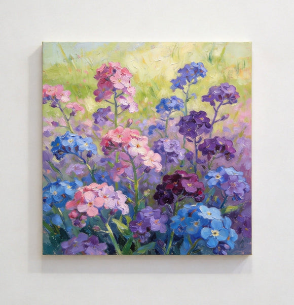 Still Life Painting, Sunny Wild Myosotis, Small Canvas Wall Art, Hand Painted Canvas Art, Original Flower Paintings, Buy Small Art Online-ArtWorkCrafts.com