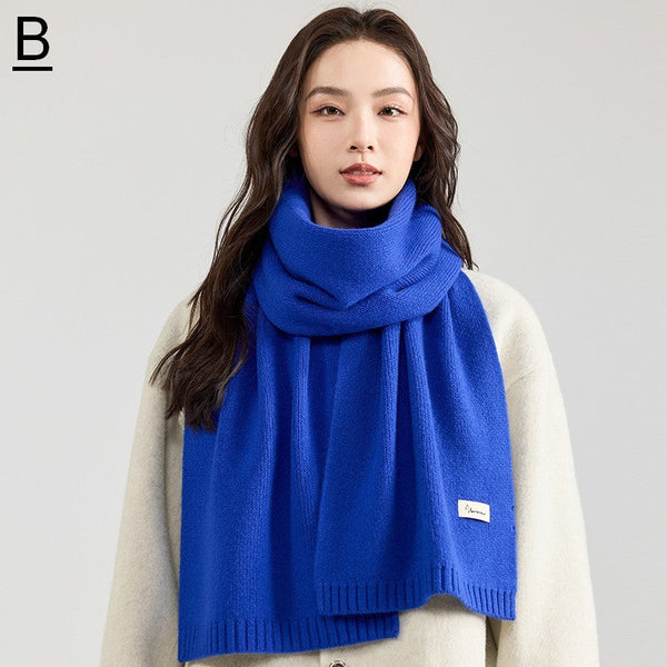 Modern Winter Scarf, Blue Casual Scarf for Women, Fashion Designer Scarf, Cold Weather Scarf, Wool Scarf for Women, Soft Cashmere Scarf for Women-ArtWorkCrafts.com