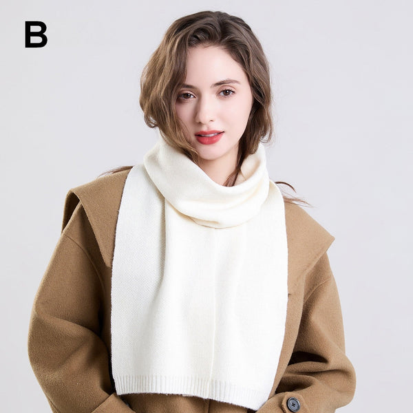 Cold Weather Scarves, Small Soft Scarf for Women, Modern Wool Scarf for Women, White Casual Scarf for Women