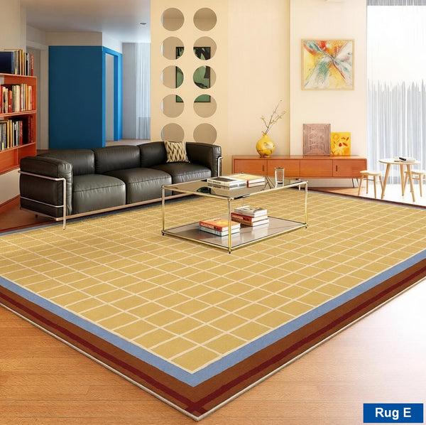 Modern Rugs under Coffee Table, Mid Century Contemporary Modern Rugs, Colorful Modern Rugs for Living Room, Dining Room Geometric Modern Rugs-ArtWorkCrafts.com