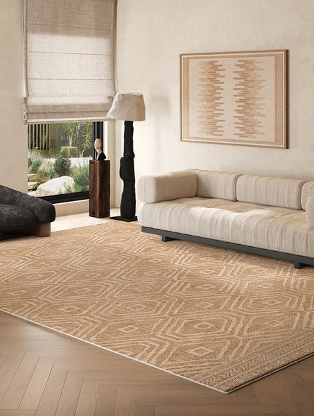 Bedroom Floor Rugs, Geometric Contemporary Rugs for Dining Room, Extra Large Modern Rugs for Living Room, Oversized Modern Rug for Living Room-ArtWorkCrafts.com