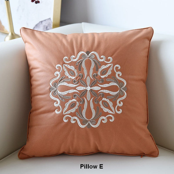 Large Decorative Pillows for Living Room, Modern Sofa Pillows, Flower Pattern Decorative Throw Pillows, Contemporary Throw Pillows-ArtWorkCrafts.com