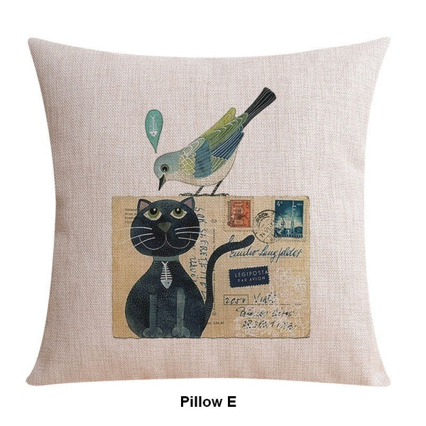Love Birds Throw Pillows for Couch, Singing Birds Decorative Throw Pillows, Modern Sofa Decorative Pillows, Decorative Pillow Covers-ArtWorkCrafts.com
