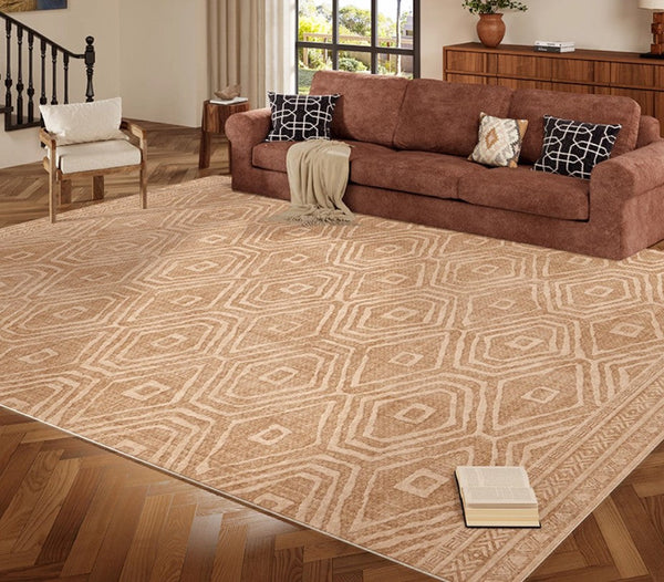 Bedroom Floor Rugs, Geometric Contemporary Rugs for Dining Room, Extra Large Modern Rugs for Living Room, Oversized Modern Rug for Living Room-ArtWorkCrafts.com