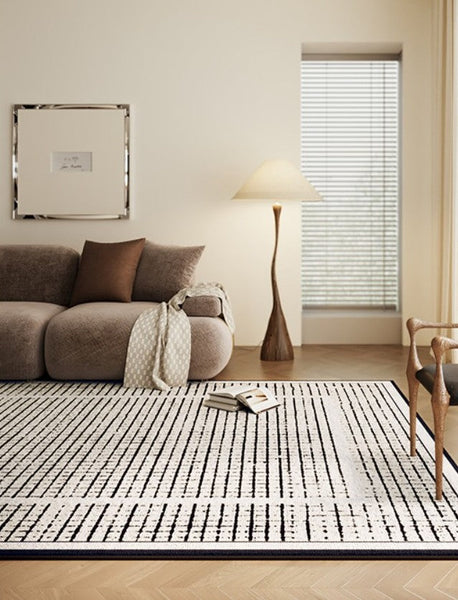 Mid Century Modern Rugs for Bedroom, Large Modern Rugs for Living Room, Contemporary Abstract Rugs under Dining Room Table-ArtWorkCrafts.com