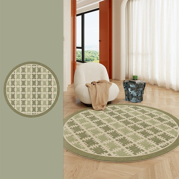 Bedroom Abstract Modern Area Rugs, Contemporary Modern Rug for Living Room, Circular Modern Rugs under Chairs, Geometric Round Rugs for Dining Room-ArtWorkCrafts.com