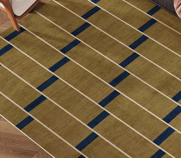 Large Modern Rugs for Living Room, Mid Century Modern Rugs for Bedroom, Abstract Geometric Modern Rugs, Green Modern Rugs for Dining Room-ArtWorkCrafts.com