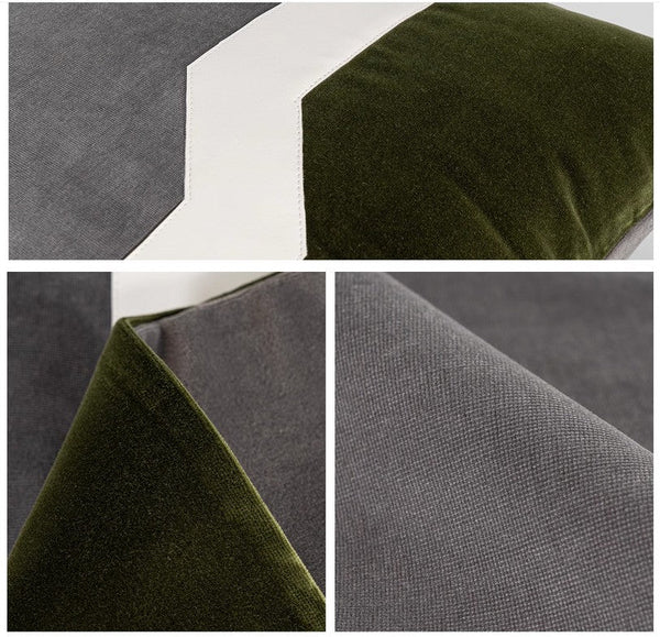 Modern Sofa Throw Pillows, Large Decorative Throw Pillows for Couch, Grey Green Abstract Contemporary Throw Pillow for Living Room-ArtWorkCrafts.com