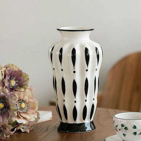 Modern Flower Vases on Table, Porcelain Flower Vases, Water Holding Flower Vases, Handmade Bouquet Ceramic Vases-ArtWorkCrafts.com