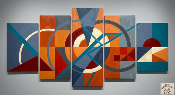 Abstract Acrylic Paintings, Hand Painted Canvas Art, Large Modern Paintings for Bedroom, Geometric Contemporary Art-ArtWorkCrafts.com