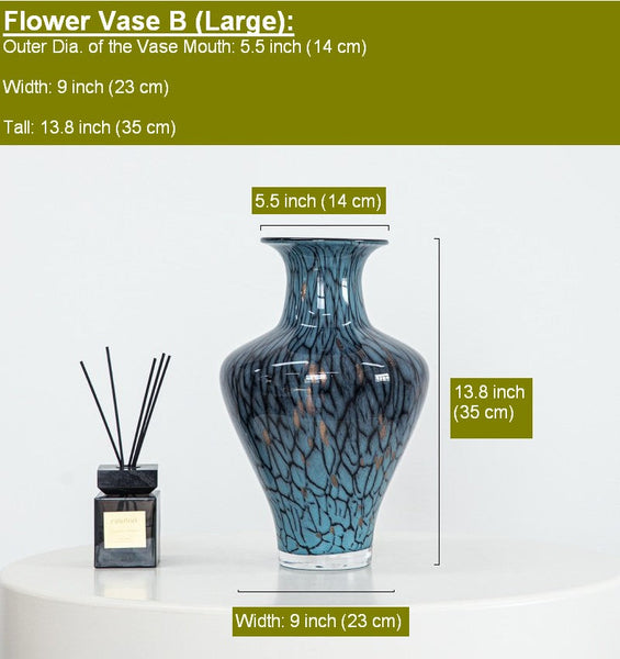 Handmade Liuli Vases, Centerpiece Vases on Table, Colored Glaze Vase for Modern Home Decor, Glass Bud Vases, Bouquet Flower Vase-ArtWorkCrafts.com