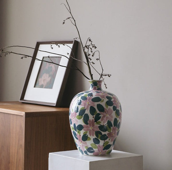 Unique Handmade Modern Flower Vase, Large Porcelain Vases for Modern Home Decor, Centerpiece Ceramic Bouquet Vases, Contemporary Vases on Dining Table-ArtWorkCrafts.com