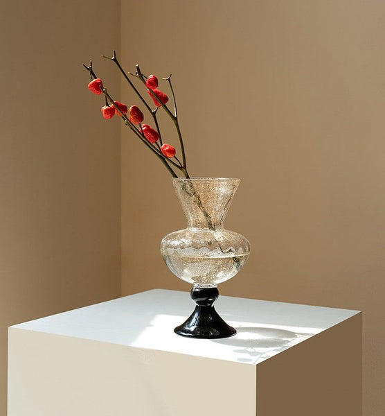 Contemporary Glass Vases, Mid Century Vases for Flowers, Handmade Modern Vases for Living Room, Unique Decorative Glass Vase, Centerpiece Vases on Table-ArtWorkCrafts.com