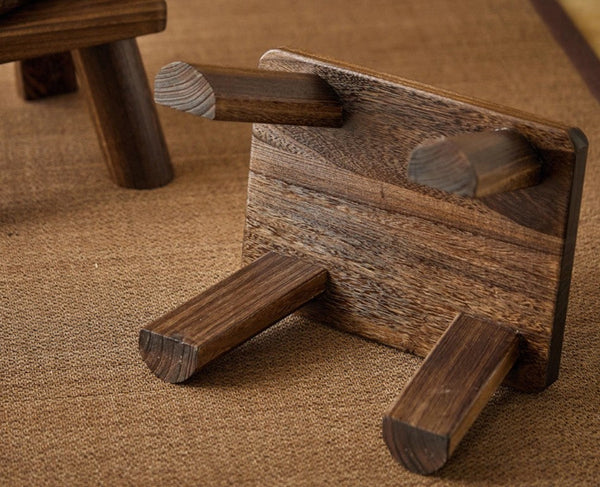 Dining Table Stool, Shoe-changing Stool, Solid Wood low Stool, Paulownia Wood Stool, Children's Wooden Stool, Sofa Stool-ArtWorkCrafts.com