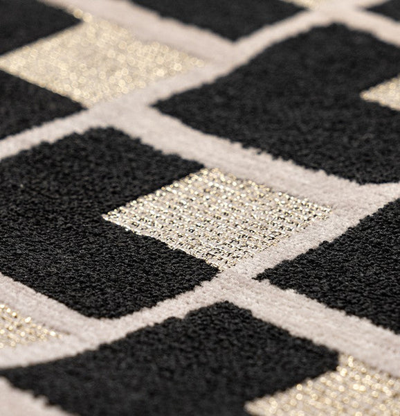 Black Chequer Modern Sofa Throw Pillows, Abstract Contemporary Throw Pillow for Living Room, Large Decorative Throw Pillows for Couch-ArtWorkCrafts.com