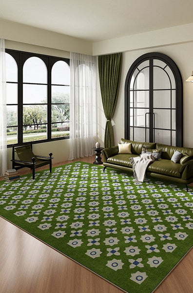 Minimalist Modern Rugs for Bedroom, Colorful Absract Rugs for Living Room, Mid Century Modern Rugs, Colorful Geometric Rugs for Dining Room-ArtWorkCrafts.com