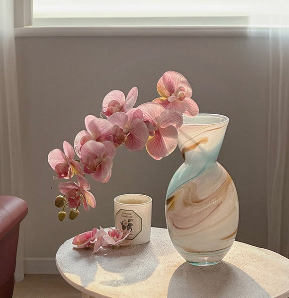 Flower Vases on Table, Handmade Glass Bud Vases, Vintage Small Glass Flower Vases, Water Holding Flower Vases