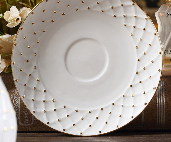 Elegant Ceramic Tea Cups, 6.8 oz Tea Cup and Saucer in Gift Box as Birthday Gift, Beautiful British Tea Cups, Creative Porcelain Tea Cup Set-ArtWorkCrafts.com