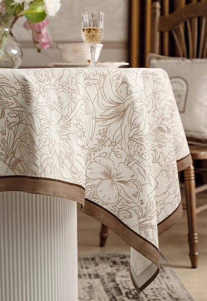 French Style Tablecloth for Dining Table, Beautiful Table Cover for Dining Room Table, Modern Rectangle Tablecloth for Oval Table-ArtWorkCrafts.com