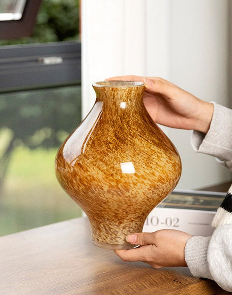 Handmade Liuli Vases, Color Glaze Vase, Contemporary Vases for Modern Home Decor, Modern Glass Bud Vases, Centerpiece Vases on Table-ArtWorkCrafts.com