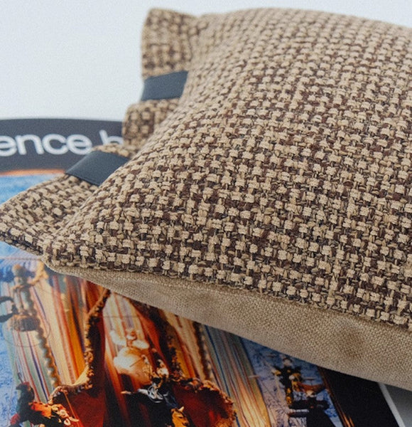 Contemporary Modern Sofa Pillow Covers, Brown Decorative Throw Pillows for Bedroom, Modern Throw Pillows for Couch, Modern Sofa Pillows for Interior Design-ArtWorkCrafts.com