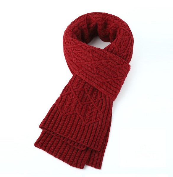Business Wool Scarf for Gentleman, Casual Scarf Men, Men's Wool Scarf Winter, Thick Wool Scarf, Men's Winter Scarf, Formal Men Scarf Styles, Red Fashion Scarf-ArtWorkCrafts.com