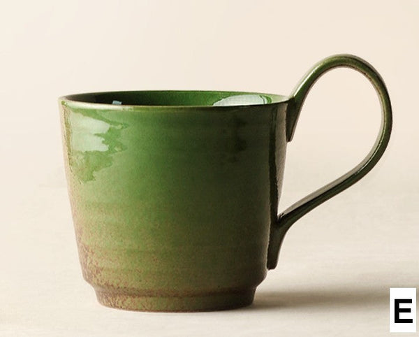 Modern Handmade Pottery Coffee Cup, Creative Brown Green Blue Ceramic Coffee Mugs, Large Unique Tea Cup, Large Capacity Coffee Cups-ArtWorkCrafts.com