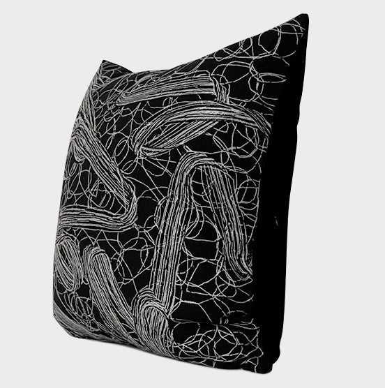 Decorative Pillow for Interior Design, Black Modern Throw Pillows, Simple Modern Throw Pillow for Couch, Modern Sofa Pillow Covers-ArtWorkCrafts.com