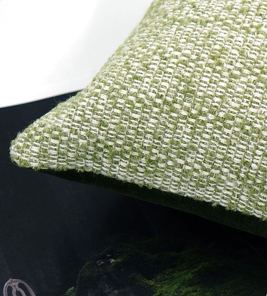 Green White Modern Sofa Pillows, Large Square Modern Throw Pillows for Couch, Simple Throw Pillow for Interior Design, Large Decorative Throw Pillows-ArtWorkCrafts.com