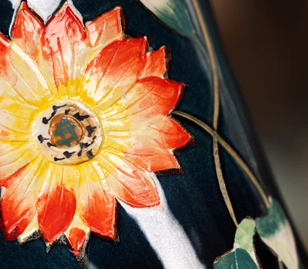 Ceramic Bouquet Vases, Sunflower Vases on Table, Porcelain Flower Vases, Dining Table Centerpiece, Handmade Water Holding Flower Vase-ArtWorkCrafts.com