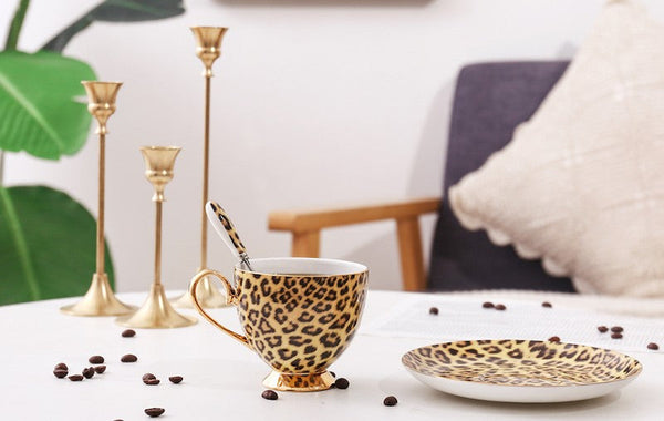 Unique Ceramic Coffee Cup and Saucer, Creative Ceramic Coffee Cups, Beautiful British Tea Cups, Creative Porcelain Tea Cup Set-ArtWorkCrafts.com