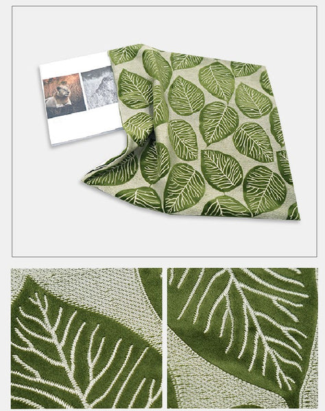 Contemporary Modern Sofa Pillows, Green Leaves Square Modern Throw Pillows for Couch, Simple Decorative Throw Pillows, Large Throw Pillow for Interior Design-ArtWorkCrafts.com