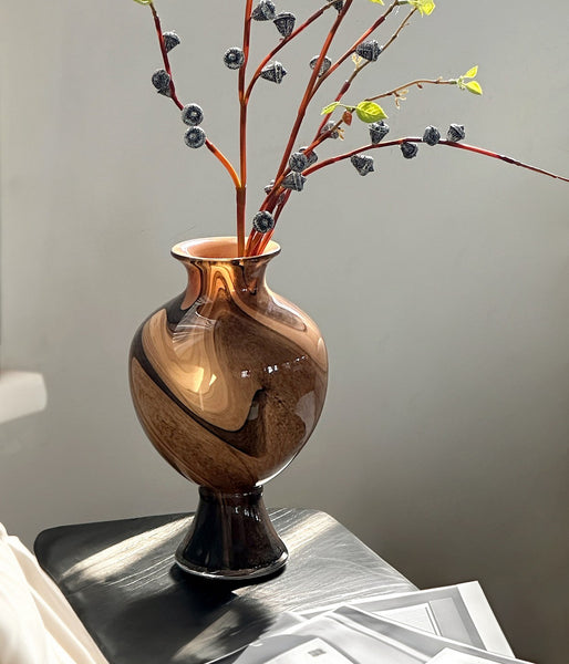 Vintage Glass Flower Vases, Water Holding Flower Vases, Handmade Glass Bud Vases, Flower Vases on Table