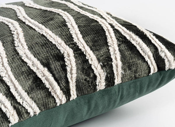 Large Simple Throw Pillow for Bedroom, Contemporary Pillows, Abstract Decorative Throw Pillows, Green Square Modern Throw Pillows for Couch-ArtWorkCrafts.com