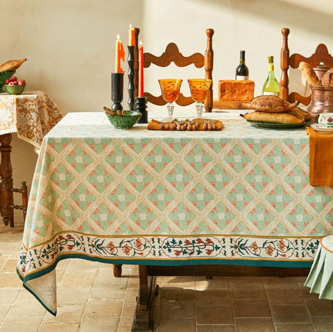Long Rectangle Tablecloth for Dining Room Table, British Mid Century Fiberflax Tablecloth, Square Tablecloth for Coffee Table, Farmhouse Table Cloth, Wedding Tablecloth, Waterproof Tablecloth-ArtWorkCrafts.com