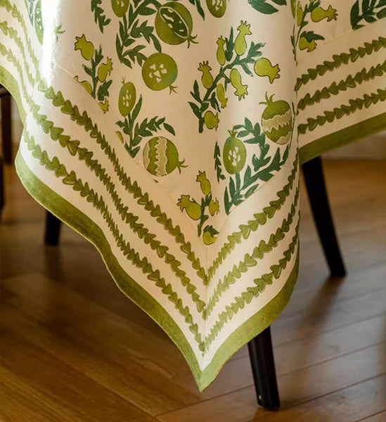 Canterbury Bell and Pomegranate Table Covers for Round Table, Large Modern Rectangle Tablecloth for Dining Table, Farmhouse Table Cloth for Oval Table-ArtWorkCrafts.com