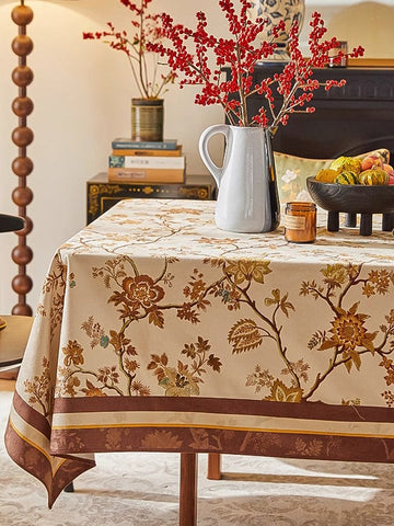 Flower Farmhouse Table Covers, Square Tablecloth for Round Table, Extra Large Modern Rectangular Tablecloth for Dining Room Table, Long Tablecloth for Living Room-ArtWorkCrafts.com