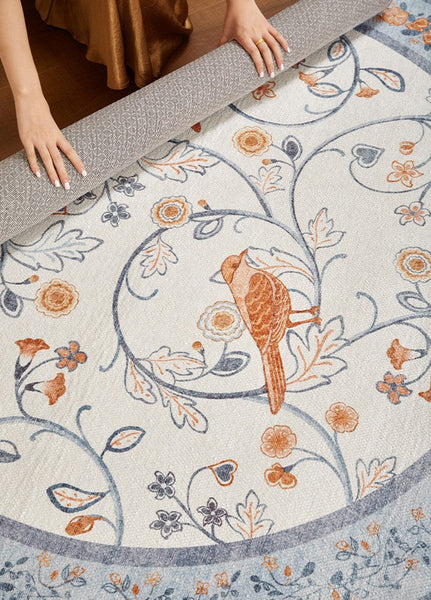 Dining Room Contemporary Round Rugs, Bedroom Modern Round Rugs, Modern Rug Ideas for Living Room, Circular Modern Rugs under Chairs-ArtWorkCrafts.com