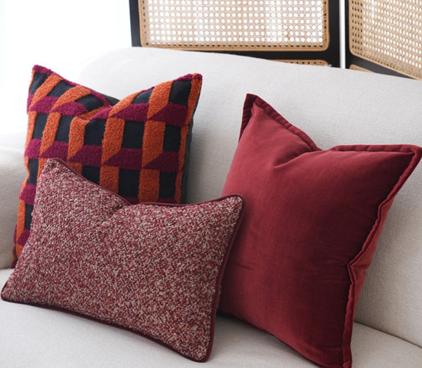 Decorative Pillows for Couch, Modern Sofa Pillows, Simple Modern Pillows, Red Modern Throw Pillows, Contemporary Throw Pillows-ArtWorkCrafts.com