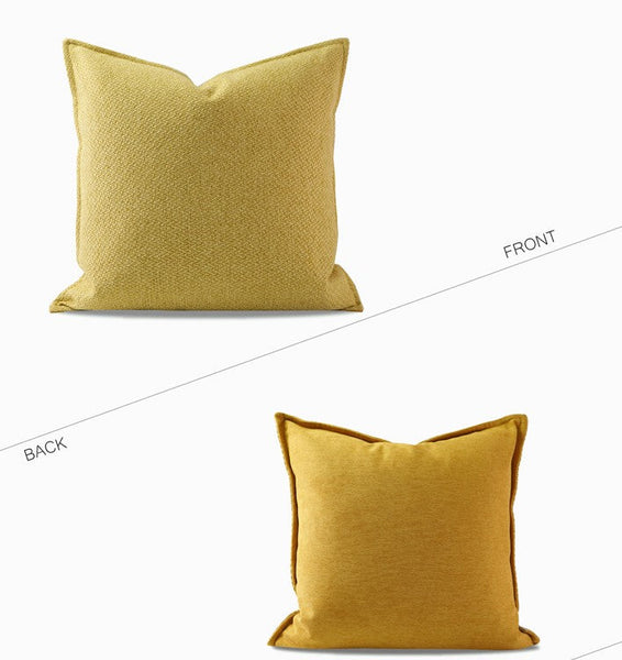 Large Yellow Square Modern Throw Pillows for Couch, Contemporary Modern Sofa Pillows, Simple Decorative Throw Pillows, Large Throw Pillow for Interior Design-ArtWorkCrafts.com