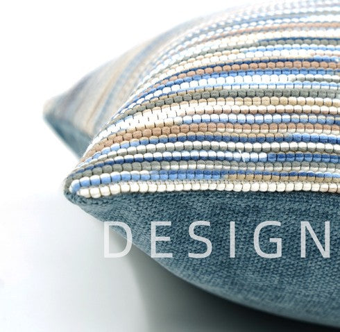 Abstract Blue Modern Sofa Pillows, Large Decorative Throw Pillows, Contemporary Square Modern Throw Pillows for Couch, Simple Throw Pillow for Interior Design-ArtWorkCrafts.com