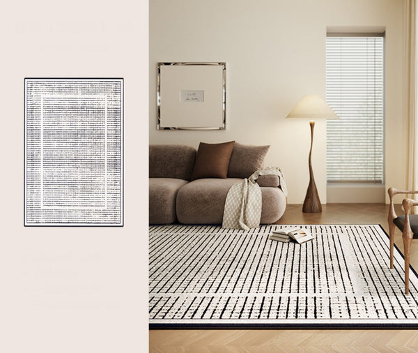 Mid Century Modern Rugs for Bedroom, Large Modern Rugs for Living Room, Contemporary Abstract Rugs under Dining Room Table-ArtWorkCrafts.com