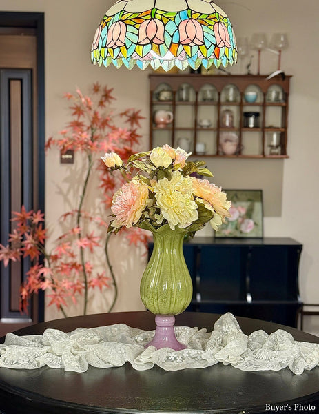 Centerpiece Contemporary Vases on Table, Modern Glass Vase for Flowers, Mid Century Glass Vases, Handmade Modern Vases for Living Room, Unique Decorative Glass Vase-ArtWorkCrafts.com