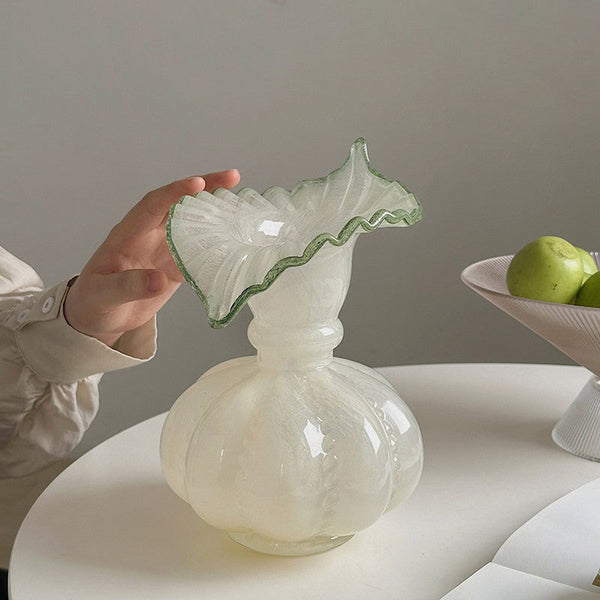 Modern Glass Flower Vases, Handmade Glass Bud Vases, Water Holding Flower Vases, Flower Vases on Table, Small Flower Vase-ArtWorkCrafts.com