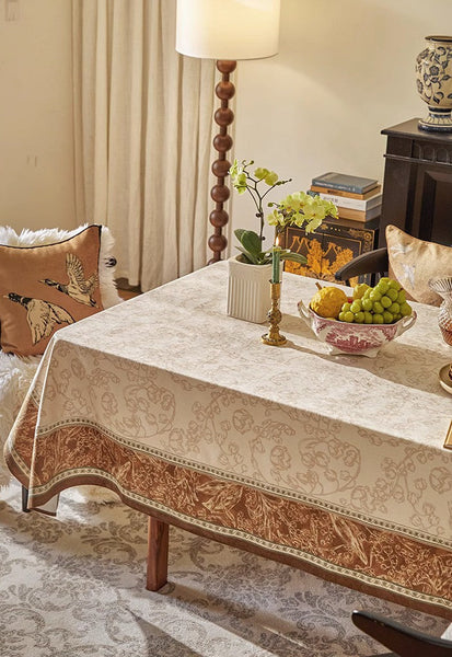Flower Farmhouse Table Covers, Square Tablecloth for Round Table, Extra Large Modern Rectangular Tablecloth for Dining Room Table, Mid Century Tablecloth for Living Room-ArtWorkCrafts.com