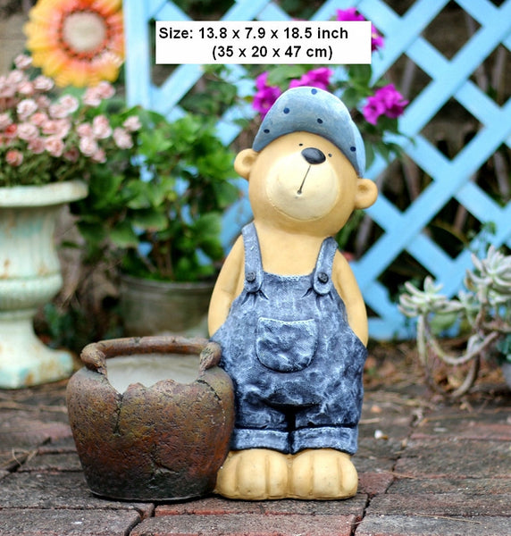 Garden Animal Sculpture Bear Statues, Garden Decor Ideas, Outdoor Garden Decoration, Animal Statues, Garden Ornament, Villa Courtyard Decor-ArtWorkCrafts.com