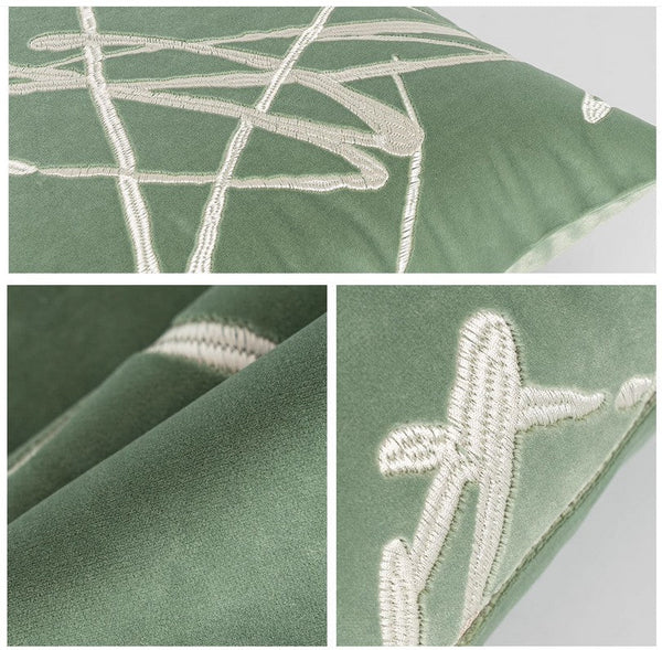 Abstract Contemporary Throw Pillow for Living Room, Green Decorative Throw Pillows for Couch, Large Modern Sofa Throw Pillows-ArtWorkCrafts.com