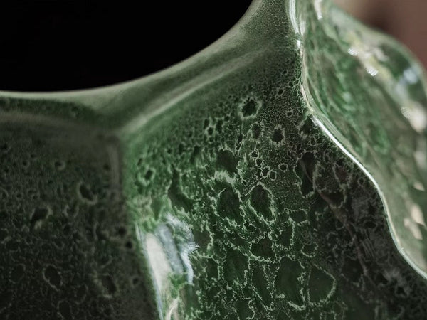 Large Contemporary Vases on Dining Table, Handmade Modern Flower Vase, Centerpiece Ceramic Bouquet Vases, Green Porcelain Vases for Modern Home Decor-ArtWorkCrafts.com