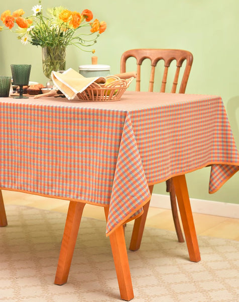 Rectangle Table Covers for Dining Room Table, Square Tablecloth for Coffee Table, Cotton Chequer Rectangular Tablecloth for Kitchen, Table Cloth-ArtWorkCrafts.com